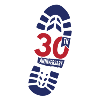 Hike for Heart Footprint Logo - 30th Anniversary
